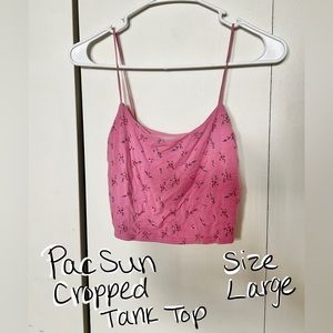 PacSun Pink Floral Cropped Tank Top